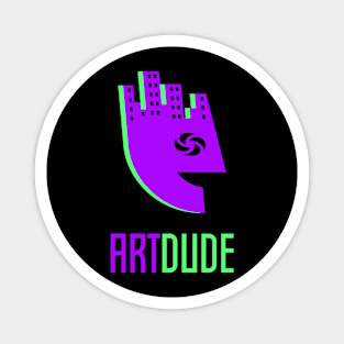 YourArtDude Logo In Purple And Lime Magnet